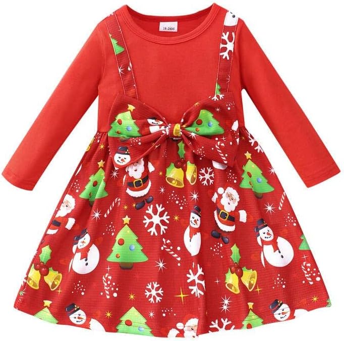 RETSUGO Bebek Kız Uzun Kollu Elbiseler Küçük Kız için Rahat Ekleme Sevimli Kıyafetler İlmek ile Çocuklar Parti Playwear Elbise