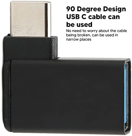Jopwkuin USB Dişi USB C Erkek Dönüştürücü, taşınabilir Kararlı 90 Derece USB Tip C Adaptörü Alüminyum Alaşım Mini Tak ve