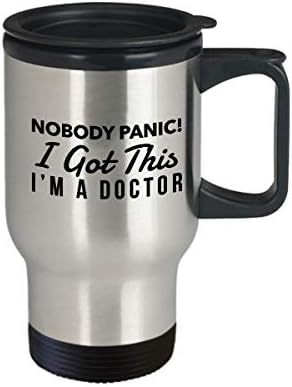 Komik doktor MD PhD seyahat kupası-Kimse Panik Yapmasın! Bunu aldım ben bir doktor seyahat kupasıyım