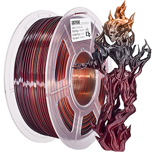 (2 Ürün) 1 kg İpek Altın Parlak Kırmızı Siyah ve 1 kg İpek Gümüş Parlak Kırmızı PLA Filament, 3D Yazıcı Filament, PLA Filament