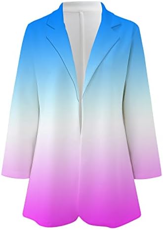 Kadın Kravat Boya Baskılı Ceket Hırka resmi kıyafet Uzun Kollu Yaka İş Ofis Resmi Ceket İnce Zarif Ceket Bluz