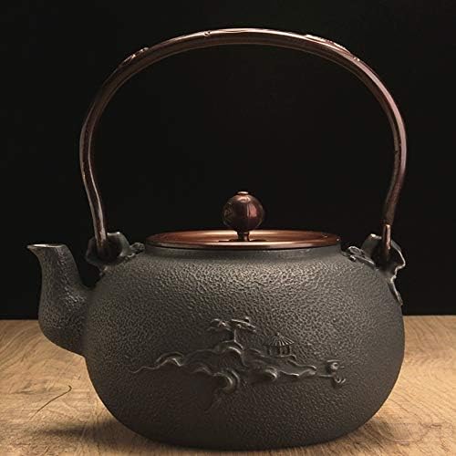 Çaydanlık japon dökme demir su ısıtıcısı çaydanlık, hassas balmumu döküm büyük kapasiteli 1300 ml dökme demir demlik (Renk